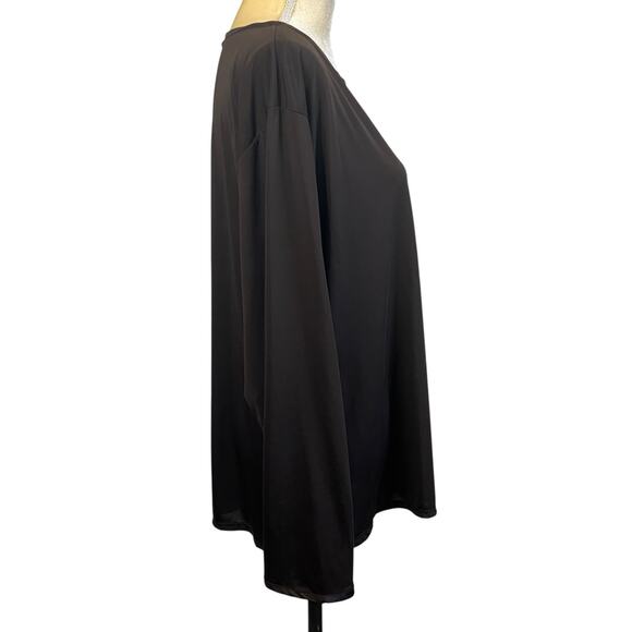 Hosie by Natorie Basic Long Sleeves Satin Brown Top - Picture 2 of 9